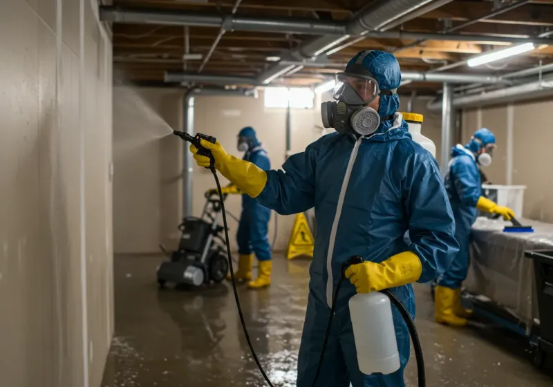 Basement Sanitization and Antimicrobial Treatment process in Union County, IN