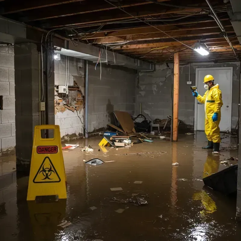 Flooded Basement Electrical Hazard in Union County, IN Property