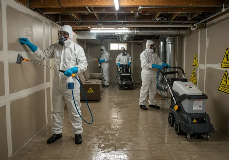 Basement Moisture Removal and Structural Drying process in Union County, IN